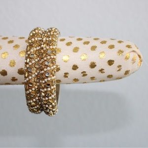 Beautiful Mirror and Pearl Set of 2 Bangles.